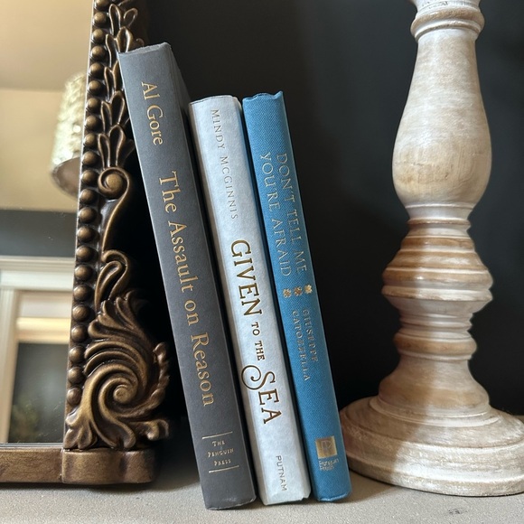 Decorative Book Set | Elegant Blue and Grey Book Set | Set of 3 - Picture 1 of 1
